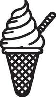 Ice cream Outline Design on a white background vector