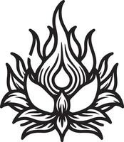 flame outline design on a white background vector
