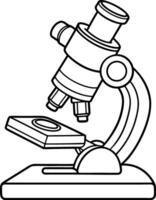 Minimalist Microscope Outline Design Illustration vector