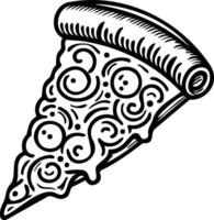 pizza slice outline on a white background vector