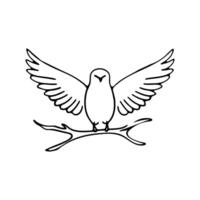Bird Outline Style design on a white background vector