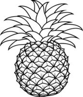 Minimalist Pineapple Outline Design Illustration vector
