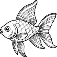 outline drawing of a fish vector