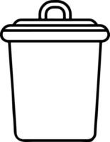 Minimalist Trash Bin Outline vector