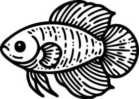 FIsh outline on a white background vector