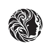 face silhouette design on a white background vector