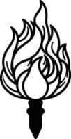 flame outline design on a white background vector