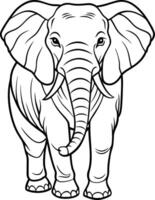 Minimalist Outline Drawing of an Elephant vector