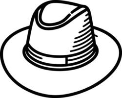 hat outline on a white background vector
