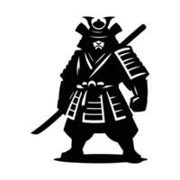 silhouette design samurai vector