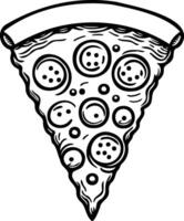 pizza slice outline on a white background vector