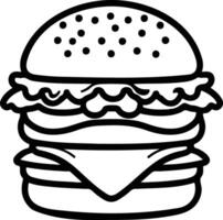 Burger outline on a white background vector