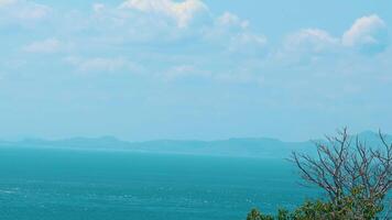 Serene Coastal View with Distant Mountains video