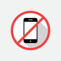 No mobile phone sign icon. Off cellphone symbol vector