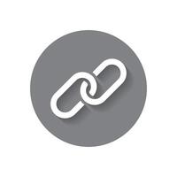 Chain icon with shadow. Link, hyperlink concept vector