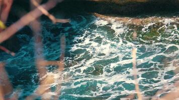 Ocean Waves Crashing on Rocky Shore video