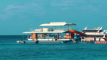Floating Party Platform on Clear Blue Waters video