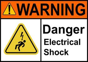 Electric shock sign. High voltage cable warning sign. High voltage equipment. Caution, do not touch the cable. Warning electrical hazard. Do not open electrical panel. vector