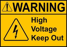 Electric shock sign. High voltage cable warning sign. High voltage equipment. Caution, do not touch the cable. Warning electrical hazard. Do not open electrical panel. vector