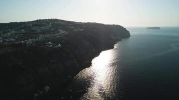 Panoramic aerial view of the Akrotiri Village in Santorini video