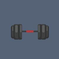 iron dumbbell in flat design vector