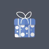 blue gift box in flat design. vector