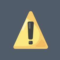 yellow triangle warning sign in flat design vector