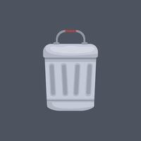 trash can in flat design. vector