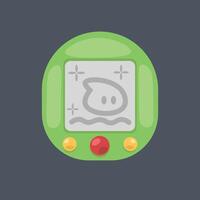 classic game portable console in flat design. vector