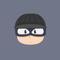 robbery head man in flat design. vector