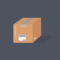 cardboard package in flat design vector