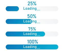 Loading bar progress indicator with percents vector
