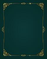 Luxury decorative gold square frame on dark background vector