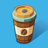 A photo-realistic image of a double-shot espresso in a small cup, with coffee beans scattered around, with a white background vector