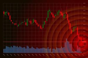 Stock market trading technical analysis bar chart fall. Business candlestick graph exchange down trend. Crisis economy and investment loss graph. Trader financial index crash concept. Money losing eps vector