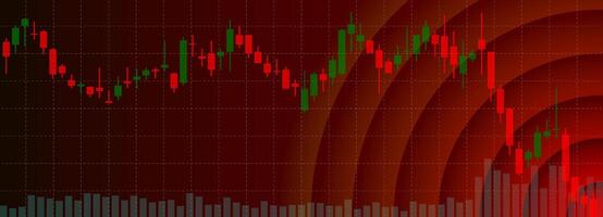 Stock market trading technical analysis bar chart fall banner. Business candlestick graph exchange down trend. Economic crisis and investment loss graph. Trader financial index crash. Money losing eps vector