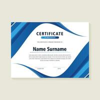 blue abstract wave style business certificate vector