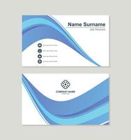 Printblue wave abstract business card vector