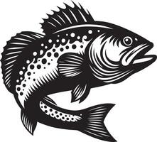 a fish with a black and white design vector