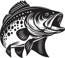 a fish with a black and white design vector