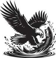 an eagle with a fish in its mouth vector
