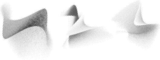 Monochrome grain stipple texture halftone bitmap abstract dynamic shape motif design element vector