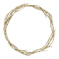 Botanical Wreath with twigs and branches watercolor illustration. Frame with twisted plants for autumn Invitations and greeting cards on isolated background. Circular border for fall postcards design vector