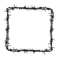 Trendy grunge element with retro photocopy stipple effect. Square frame made of barbed wire Y2K goth core 2000s style. Modern illustration dots texture. For poster design, t-shirt, social media vector