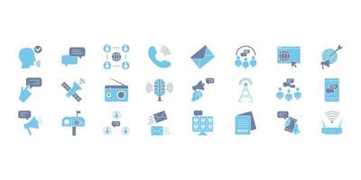 Communication icons set. Set of editable stroke icons.Set of Communication vector
