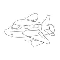 Continuous Aeroplan Line Art Design Minimalist One Line Aircraft Drawing vector