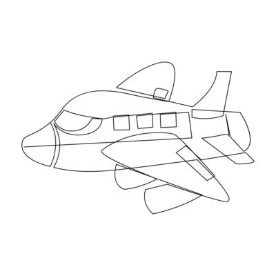Continuous Aeroplan Line Art Design Minimalist One Line Aircraft Drawing