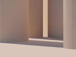 Empty floor for product showcase with big columns behind. vector