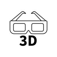 3d glasses concept line icon. Simple element illustration.3d glasses concept outline symbol design. vector