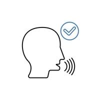 speak concept line icon. Simple element illustration. speak concept outline symbol design. vector